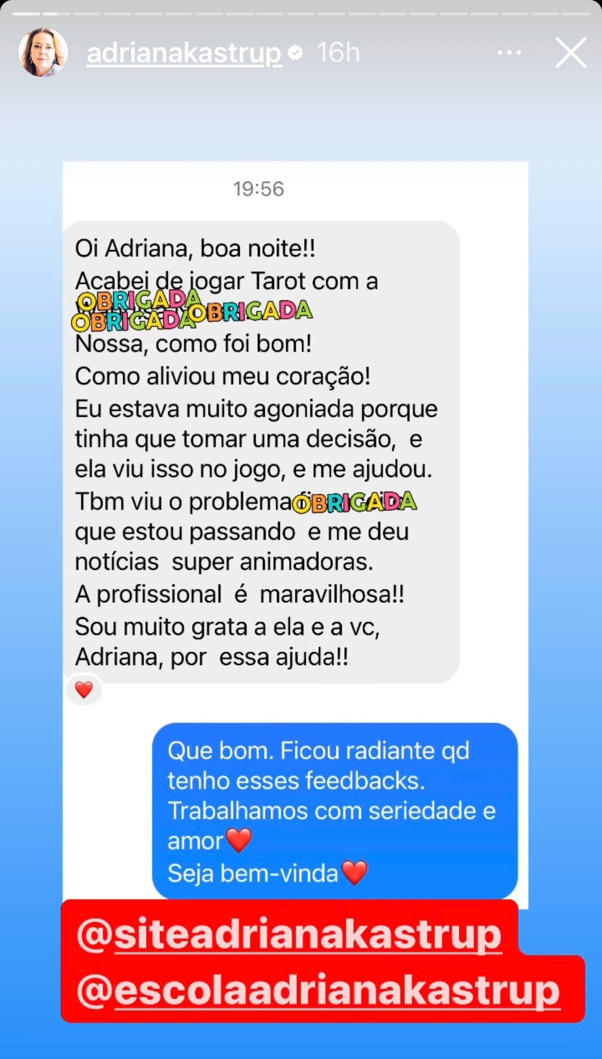 Depoimento Instagram